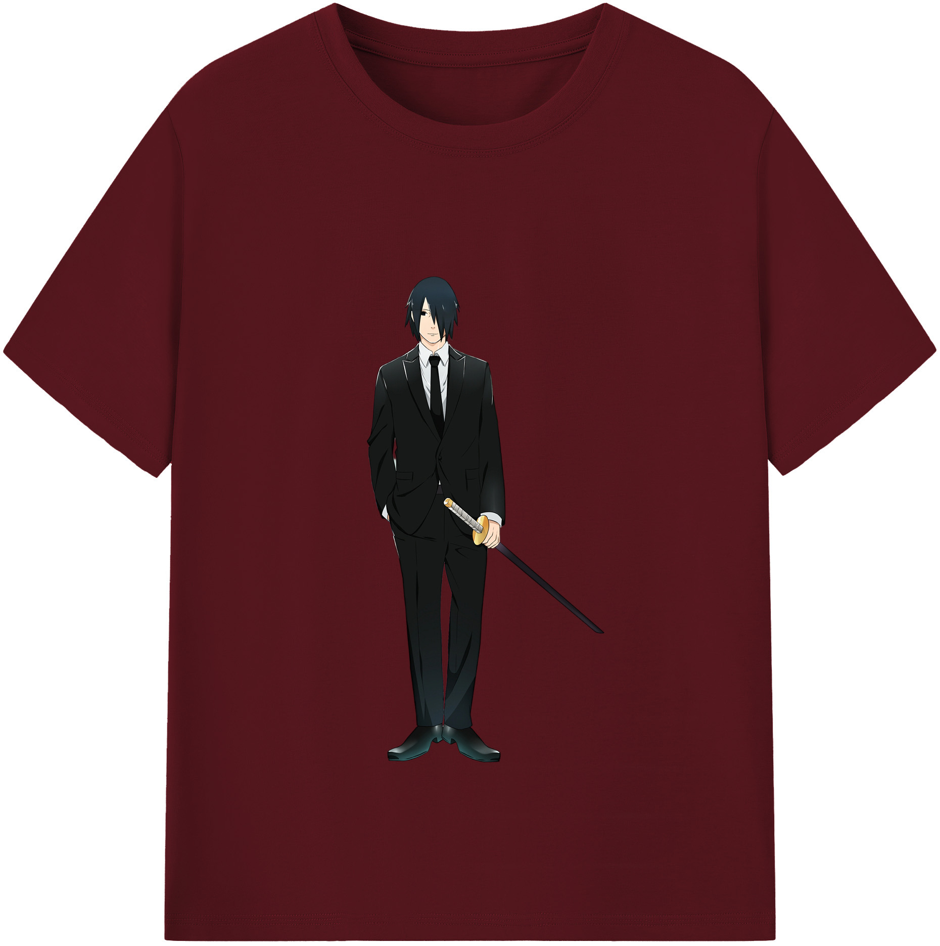 （画像用） NARUTO -ナルト- うちは サスケ Uchiha Sasuke 綿100％半袖Tシャツ（フロントプリント）